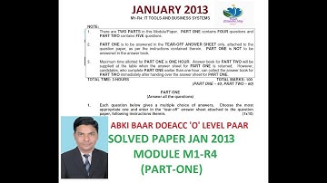 DOEACC O LEVEL M1-R4 JANUARY 2013 PART ONE SOLUTION