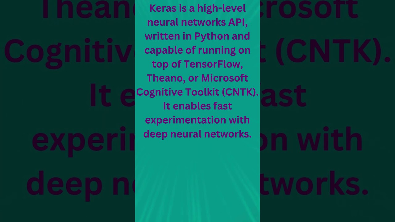 Neural Networks API: Keras