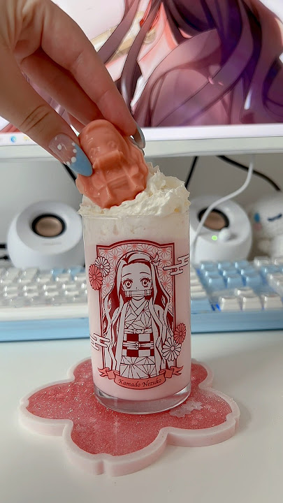 Nezuko Pink Drink ASMR! #asmr #kawaii #kawaiiasmr #anime #demonslayer #kimetsunoyaiba #nezuko