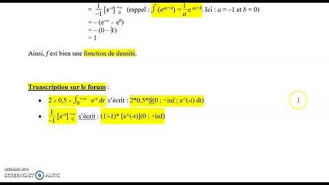 Variables aléatoires à densité, généralités. Vidéo 1/2