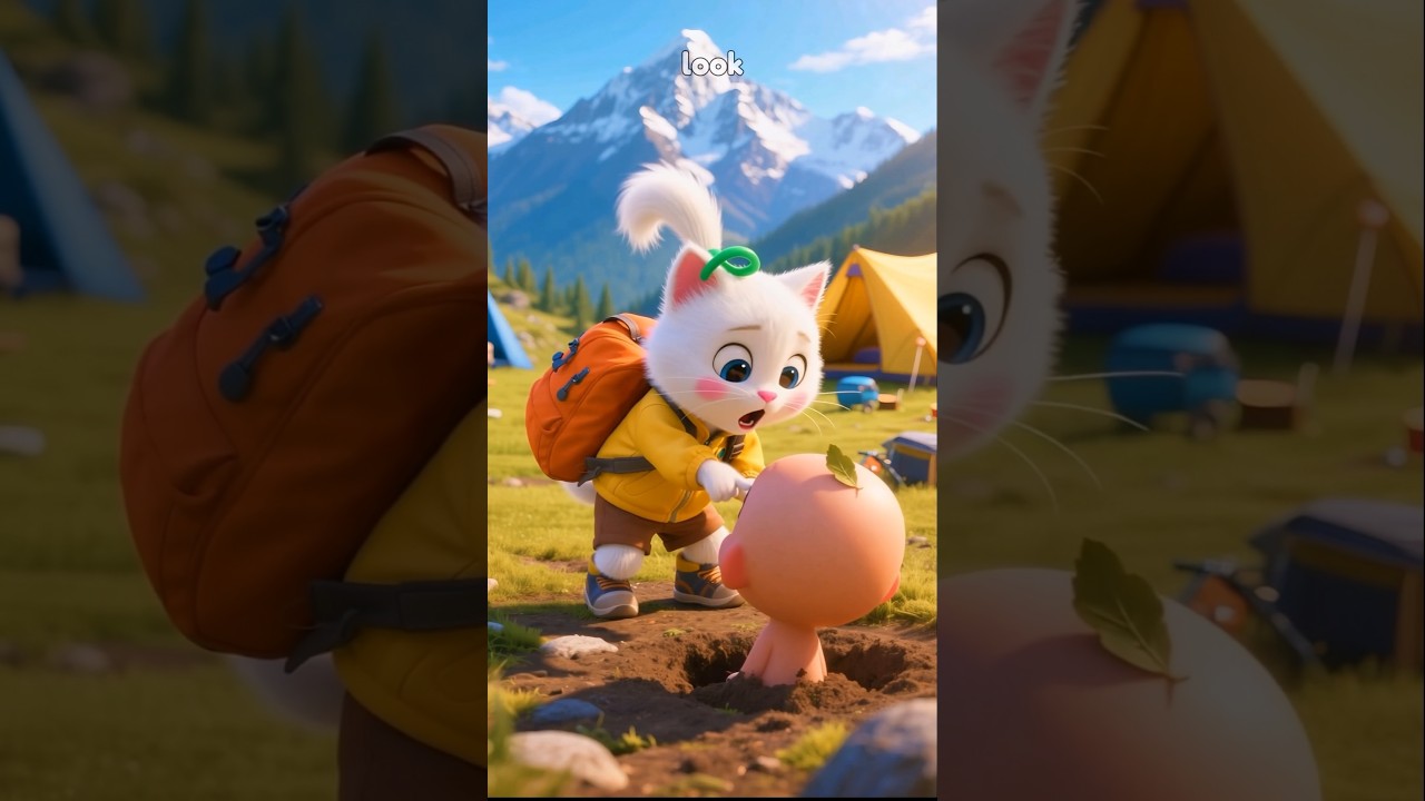 Kitten’s Big Surprise: An Apple! 🍎🐾 