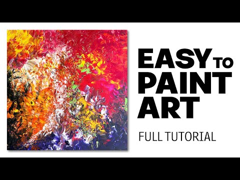 How To Paint An Abstract The EASY WAY - Simple Acrylic Painting