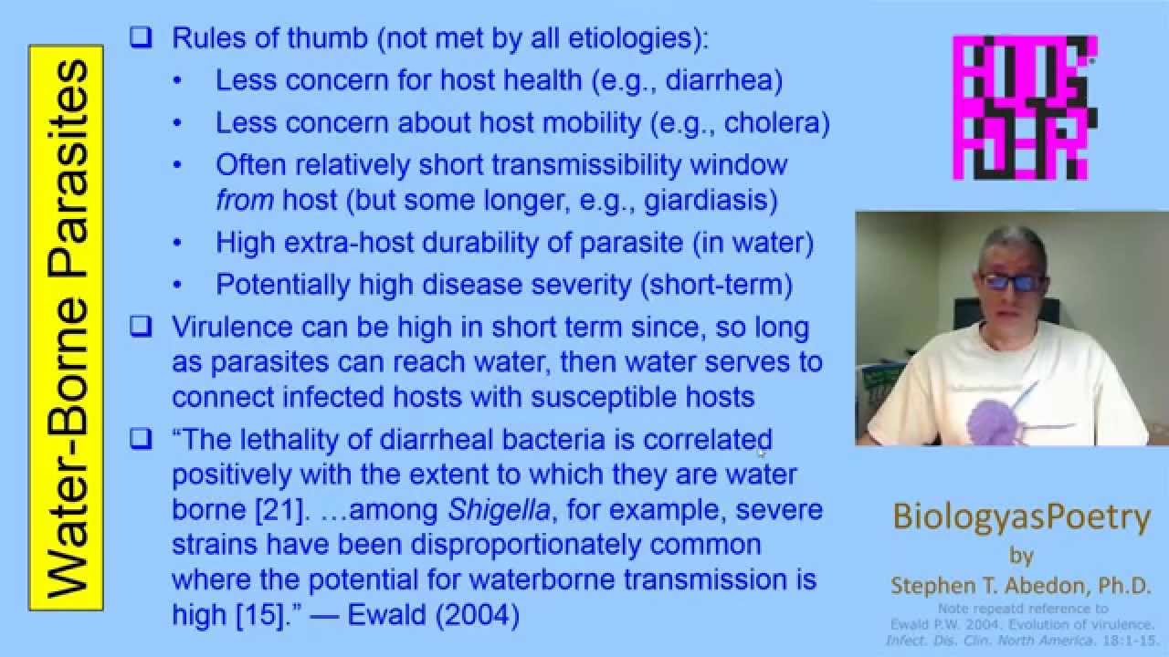 Parasite Life History Impact on Parasite Virulence Evolution, Water Borne Parasites