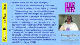Parasite Life History Impact on Parasite Virulence Evolution, Water Borne Parasites