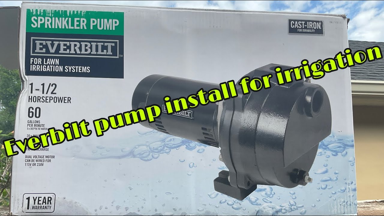 Everbilt pump install for irrigation - YouTube