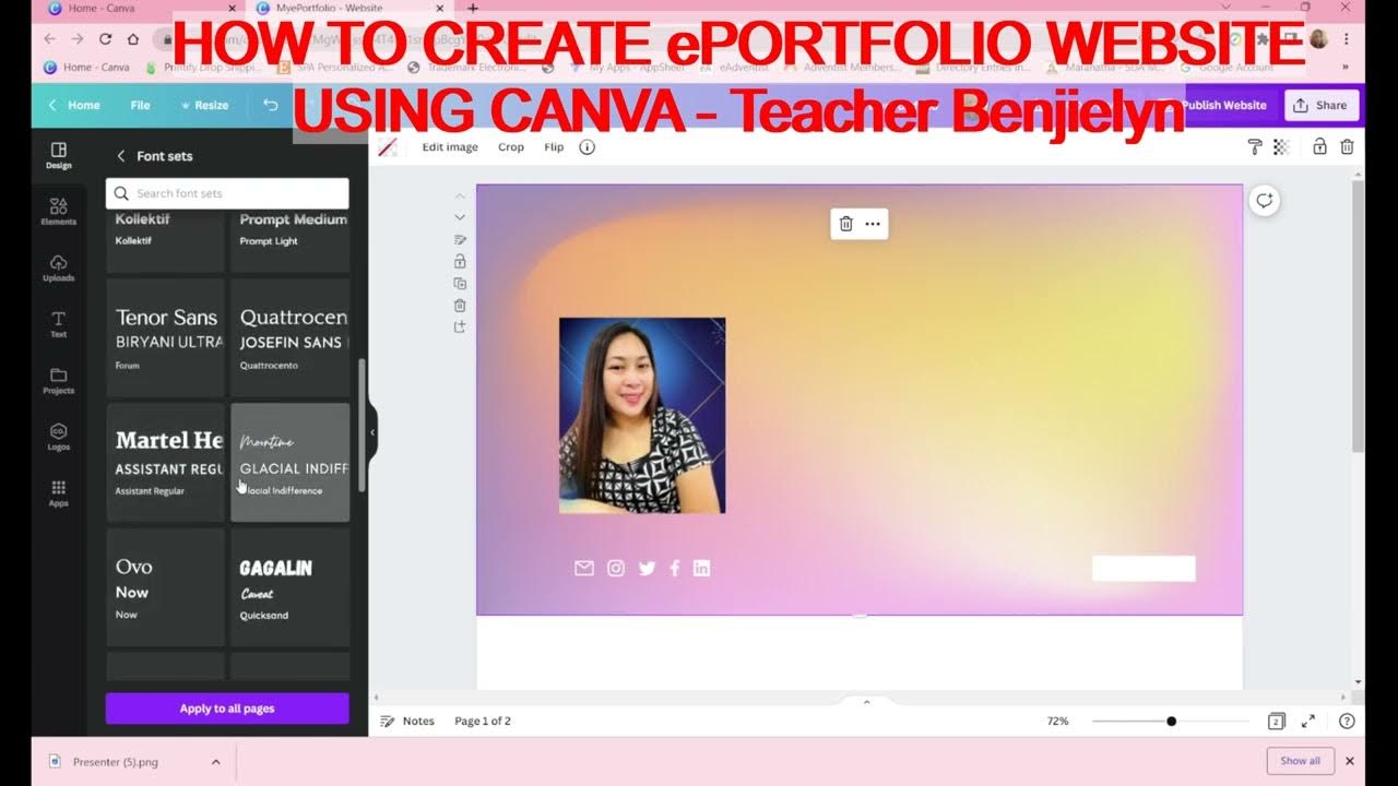 How to create eportfolio site using Canva by Teacher Jielyn YouTube