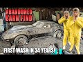 First wash in 34 years barn find corvette stingray ft robby layton  car detailing restoration