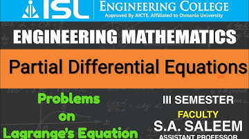 M3- Partial Differential Equations | Lagrange