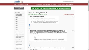 Assignment 6 | Natural Language Processing (NLP) - IIT KGP | NPTEL -2K23 | Artificial Intelligence