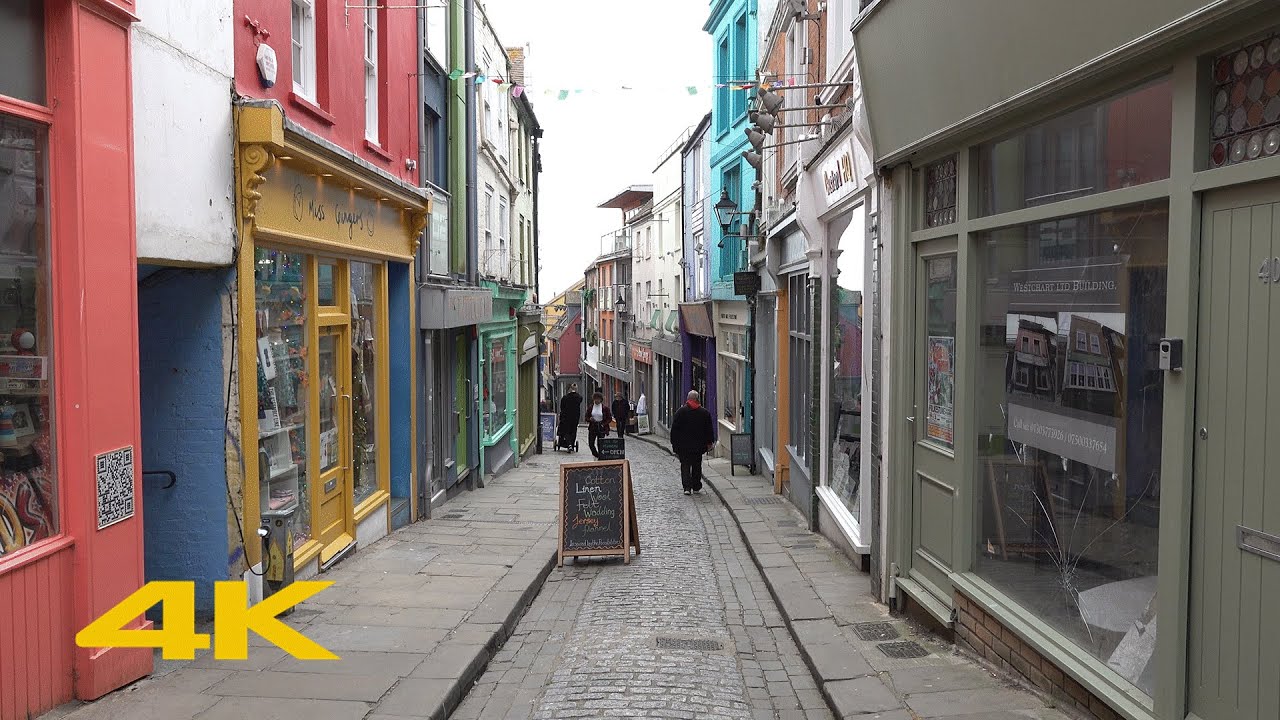 Folkestone Walk: Town Centre & Harbour【4K】