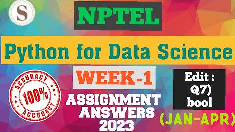 Python for Data Science|| WEEK-1 Quiz assignment Answers 2023||NPTEL||#SKumarEdu