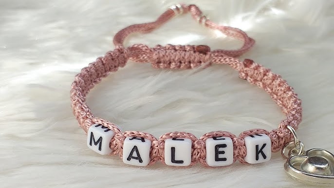 A braided Bracelet with Letter Beads