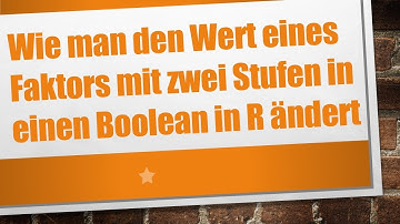 Wie man den Wert eines Faktors mit zwei Stufen in einen Boolean in R ändert