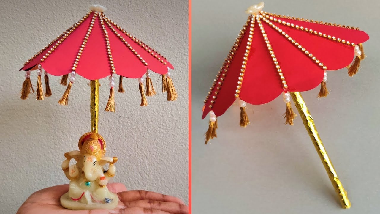 How to make Ganesh Umbrella Ganesh Umbrella Making Ganesh chaturthi