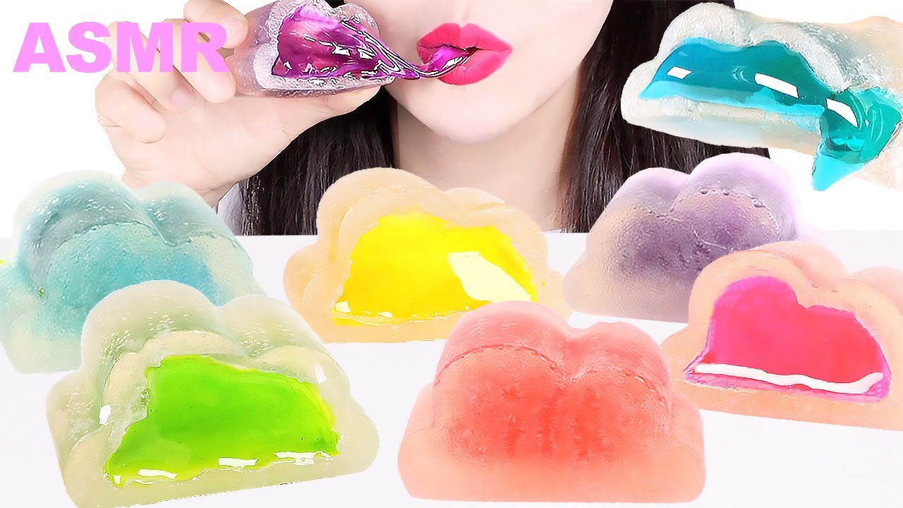 ASMR FROZEN KOHAKUTO HONEY JELLY, 직접만든 코하쿠토 꿀젤리, 얼린 무지개 코하쿠토 꿀젤리, RAINBOW KOHAKUTO JELLY, MUKBANG 먹방