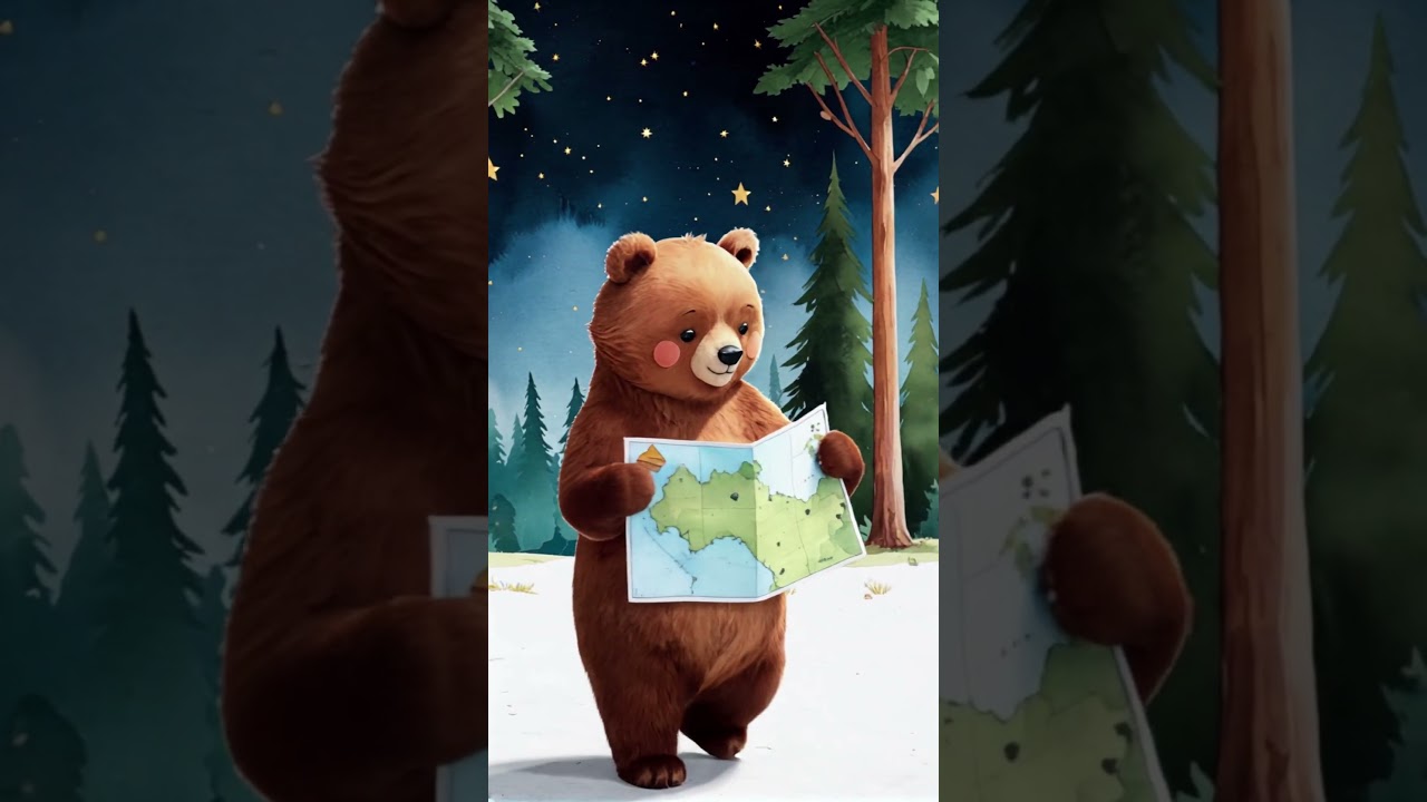 Lost in the Stars: Bear’s Gentle Night Journey 🐻🗺️✨ 