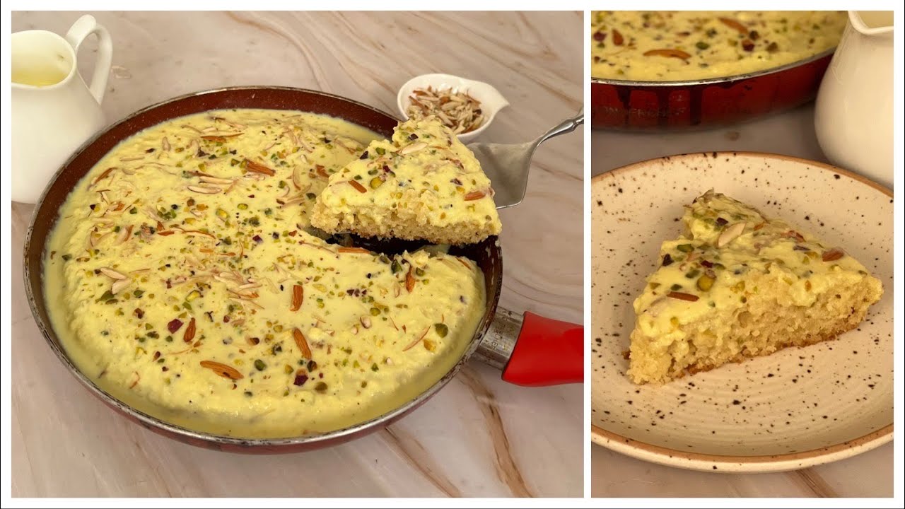 Just 10 Mins No Bake Suji Malai Cake In pan Without Mould & Maida No
