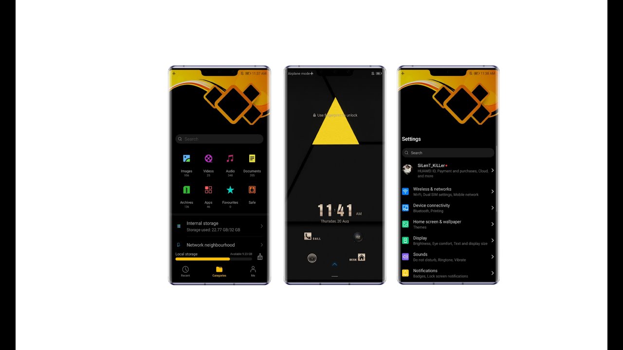 Amber Dark Theme For EMUI 10.1 /EMUI 10 /EMUI 9.1