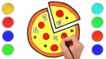 How To Draw A PIZZA - Easy Step by Step Drawing Tutorials for Kids by Chiki Doodle