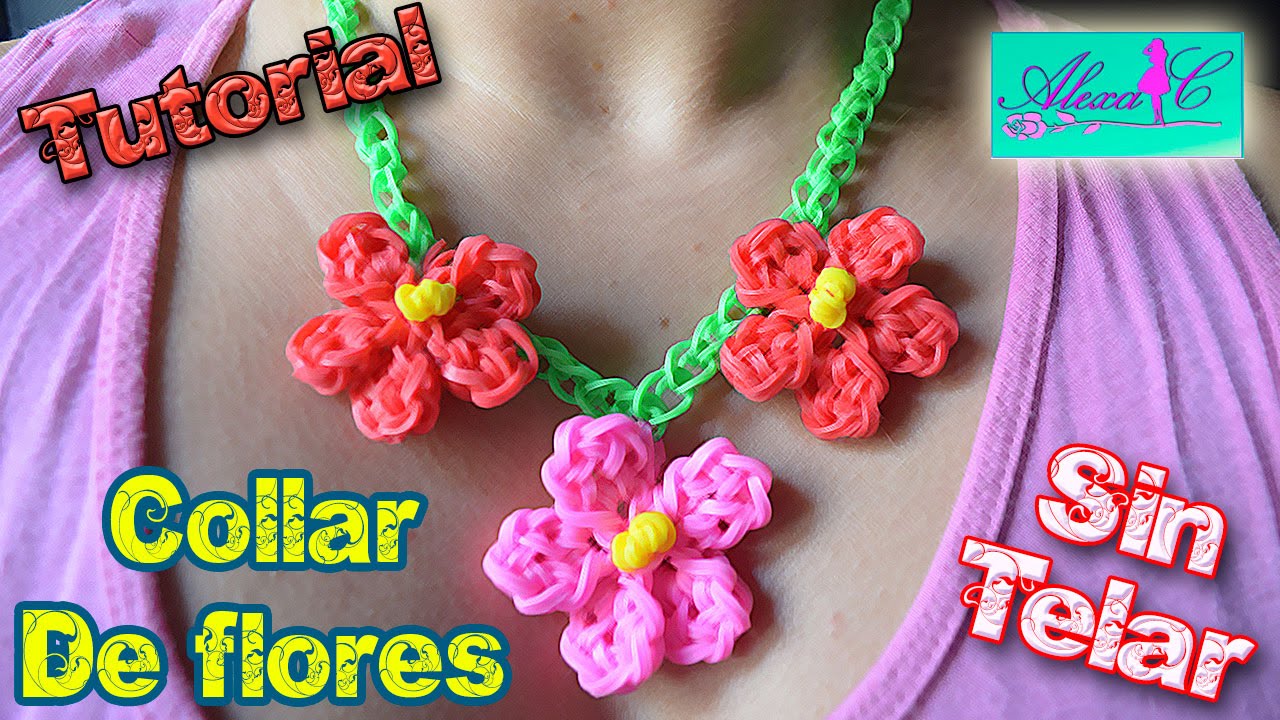 ♥ Tutorial: Collar de Flores de gomitas (sin telar) ♥