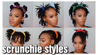 six scrunchie styles for six inch locs