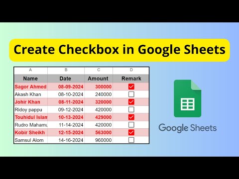 How To Create Checkboxes In Google Sheets