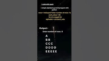 Simple alphabet pyramid pattern program 🚦💯 day 3 #shorts #programming #python #pattern #interview
