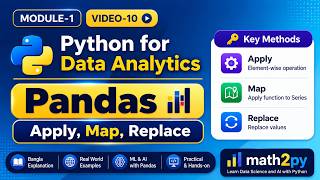Pandas Series Apply vs Map vs Replace Explained V-10 | Python Data Analytics | Pandas ML tutorial