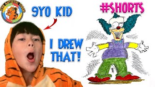 9Yo Autistic Savant Draws - Krusty The Clown The Simpsons 
