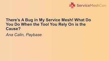 There’s A Bug in My Service Mesh! What Do You Do When the Tool You Rely On... Ana Calin & Risha Mars