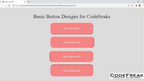 3D Button Design and Animation using HTML and CSS - Codefreak