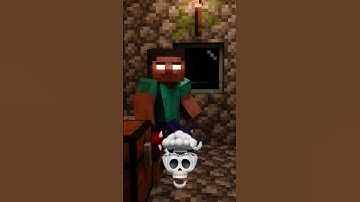 Pillager Raids Herobrine’s House-Minecraft animation |Entity 303|Null- #trend #shorts #minecraft