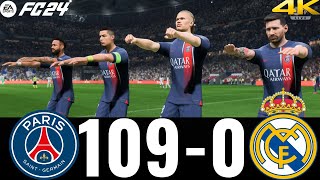 FC 24 - MESSI, RONALDO, MBAPPE, NEYMAR \& HAALAND - ALL STAR | PSG 109-0 REAL MADRID ! UCL FINAL !