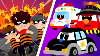 The Rescue Heroes #2 | Car Song: Police Car, Fire Engine, Ambulance | Nursery Rhymes \& Kids Songs