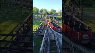 The BEAST kings island train 1 being put on the track