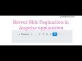 Server side pagination in angular application