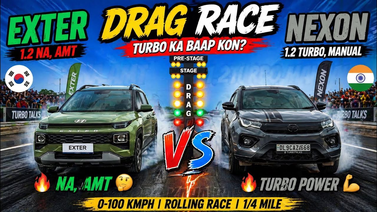 Hyundai Exter VS Tata Nexon Micro SUV VS Compact SUV 1.2NA VS 1.2