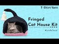 Fringed Cat House with T-shirt Yarn