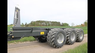 Metsjö MetaFlex 60-75 with 800/45 26,5 Wheels | Tractor drawn hook lift trailer | Flakväxlare