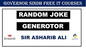 Building a Random Joke Generator using Python, UV, and Streamlit | Governor Sindh IT Initiative