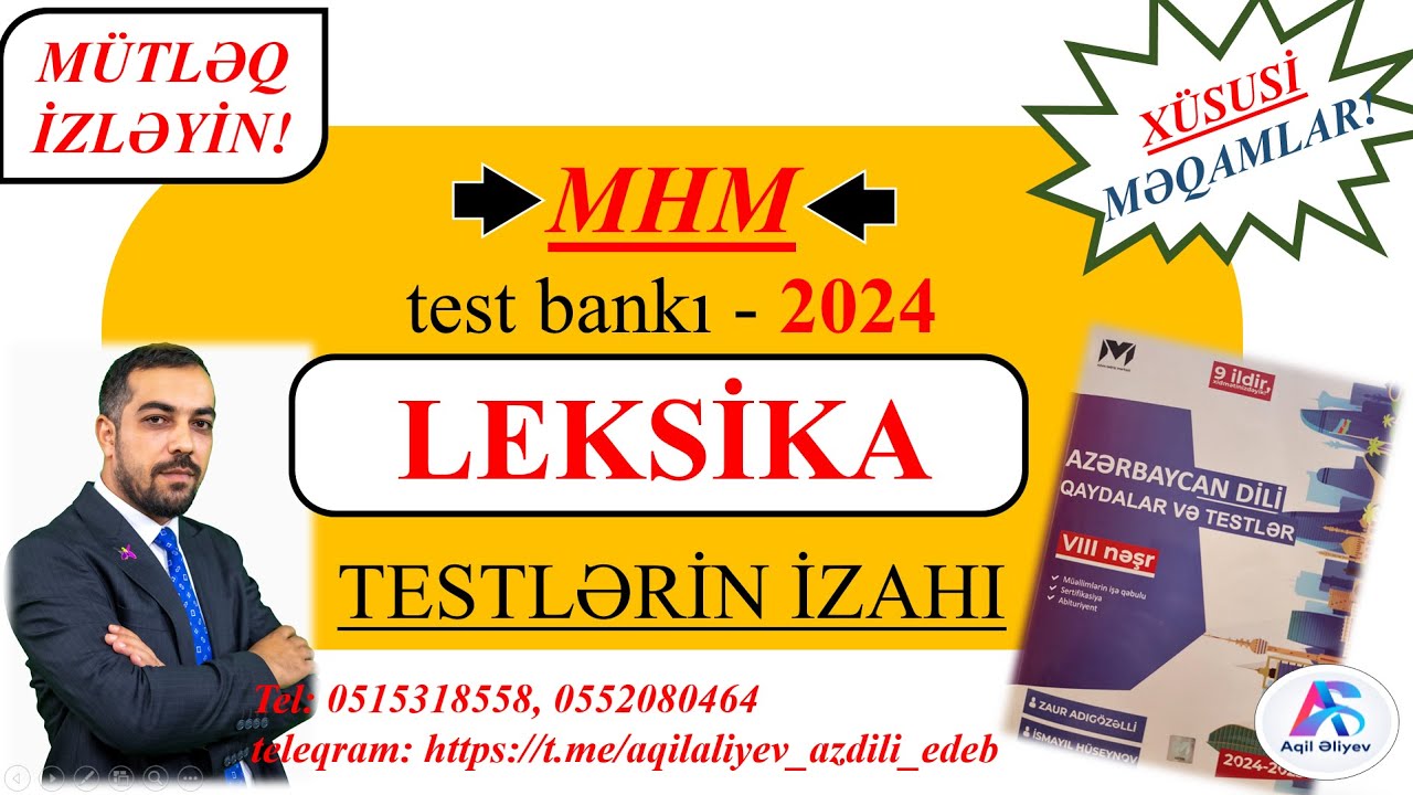 MHM - 2024. LEKSİKA TESTLƏRİNİN İZAHI. #miq #sertifikasiya #abituryent #motivation #study #quiz