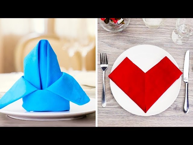 25 IDEAS PARA DOBLAR SERVILLETAS PARA HACER NOTAR A LA MESA DE LA FIESTA 