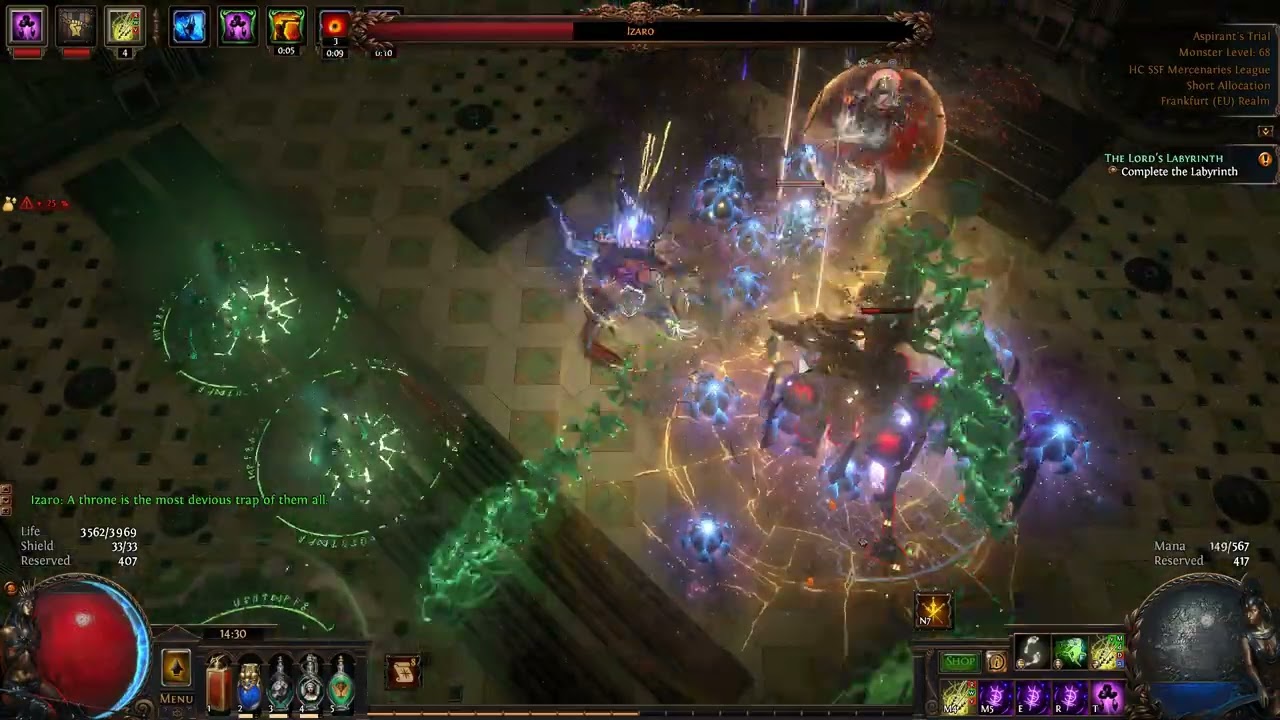 POE 3.26 - HC SSF Mercenaries - The Merciless Labyrinth - Izaro