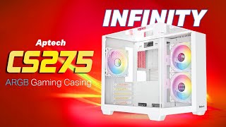 Aptech Infinity Cs275 Gaming Case Black White