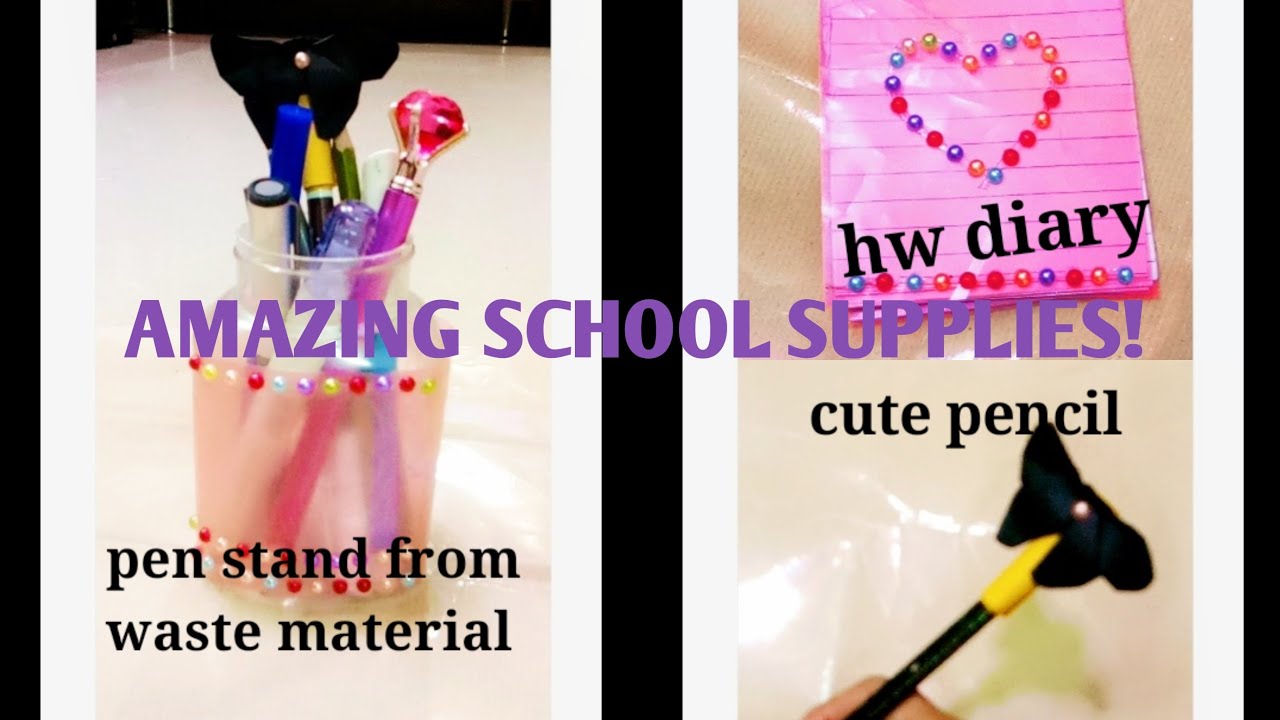 3 AMAZING SCHOOL SUPPLIES USING WASTE FOLDER AND PLASTIC BOTTLEMUST