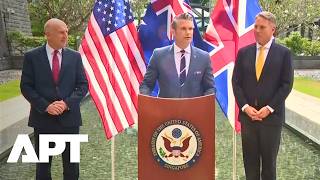 FULL: Hegseth, Marles and Healey Announce AUKUS Undersea Drone Project, Submarine Updates | APT