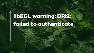 libEGL warning: DRI2: failed to authenticate