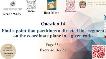 Finding points on a directed line segment on coordinate plane | Q14 P1 | 9A | EoT2 |