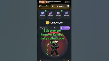 8 September hamster Kombat daily cipher code kyc get 1 million coins puzzle game mini game solved