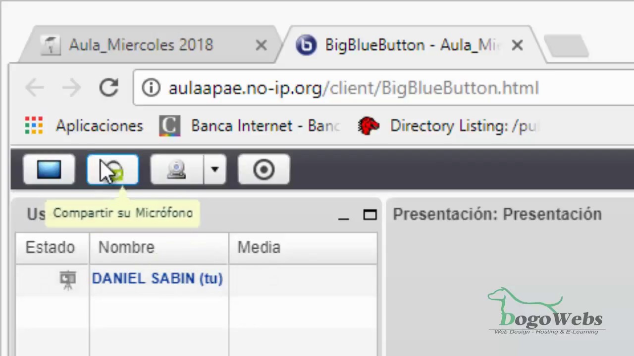 Funcionamiento del Aula Virtual en Moodle BigBlueButton Alumno - YouTube